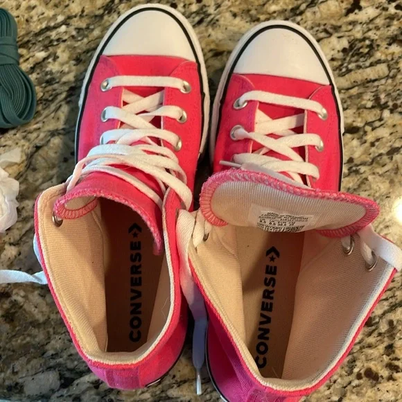 🩷Pink Platform High top Converse 8.5Like new condition. All star Lift. - Picture 7 of 8